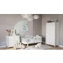 Patut din lemn junior, 160x80 cm, Cu bariera de protectie, Din lemn de fag, Gri, YappyKids, YappyEtude - 3