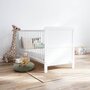 Woodies safe dreams - Patut din lemn masiv, transformabil pentru bebe si junior, Clasic Alb + Saltea Cocos 140 x 70 cm - 1