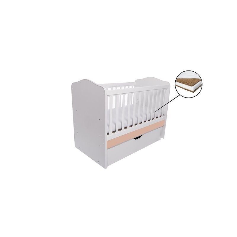 Eurogloria - patut como balansoar alb, cappucino + saltea cocos 10 cm