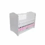 Patut VESSANTI Como culisant cu sertar - Alb cu Roz + Saltea cocos confort 120 x 60 x 12 cm - 1
