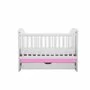 Patut VESSANTI Como culisant cu sertar - Alb cu Roz + Saltea cocos confort 120 x 60 x 12 cm - 2