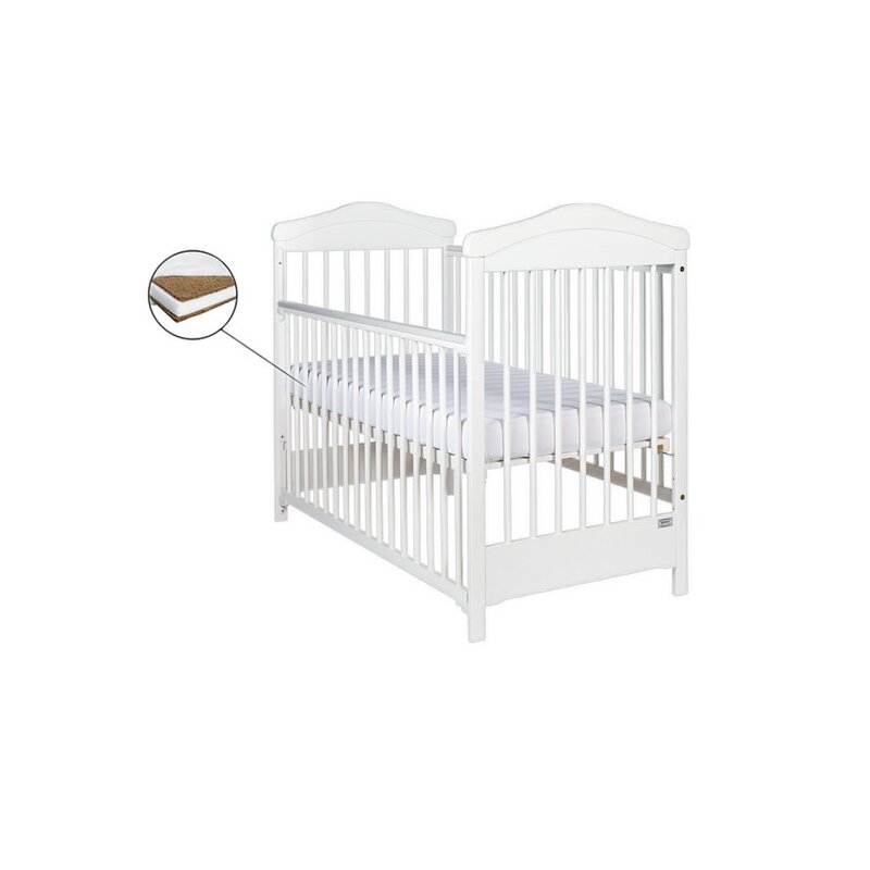 Drewex - patut hippo culisant + saltea cocos 12 cm alb