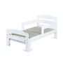 Patut din lemn bebe si junior, 140-190x70 cm, Extensibil, Din lemn de mesteacan, Cu bariere de protectie, De la 1.5 ani pana la 18 ani, Alb, YappyKids, YappyGrow - 1