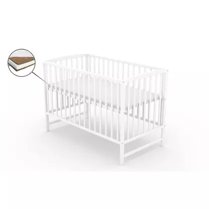 Patut fara sertar VESSANTI ARES - Alb + Saltea Cocos 12 cm