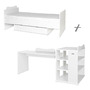 Patut modular multifunctional, 5 confirgurari diferite, 190 x 72 cm, Multi, White - 4
