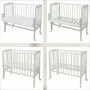 Patut co-sleeping Waldin, 90x55 cm, fag, vopsea certificata, roti, saltea, accesorii incluse, laterala detasabila, alb - 6