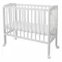 Patut pentru copii, Waldin, 2in1, 90 cm x 55 cm, lemn de fag, vopsea certificata, roti blocabile, laterala detasabila, co-sleeping, Saltea inclusa, Aparatoare laterala din bumbac, Baldachin cu Suport Metalic, Equipment, Alb, - 5