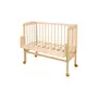 Patut pentru copii 2in1, 90 cm x 55 cm, lemn de fag, vopsea certificata, roti blocabile, laterala detasabila, co-sleeping, Saltea inclusa, Aparatoare laterala din bumbac, Waldin, Natural, Cover, P8 - 2