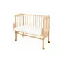 Patut pentru copii 2in1, 90 cm x 55 cm, lemn de fag, vopsea certificata, roti blocabile, laterala detasabila, co-sleeping, Saltea inclusa, Aparatoare laterala din bumbac, Waldin, Natural, Cover, P8 - 3