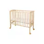 Patut pentru copii 2in1, 90 cm x 55 cm, lemn de fag, vopsea certificata, roti blocabile, laterala detasabila, co-sleeping, Saltea inclusa, Aparatoare laterala din bumbac, Waldin, Natural, Cover, P8 - 4