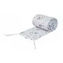 Patut pentru copii 2in1, 90 cm x 55 cm, lemn de fag, vopsea certificata, roti blocabile, laterala detasabila, co-sleeping, Saltea inclusa, Aparatoare laterala din bumbac, Waldin, Natural, Cover, P8 - 6