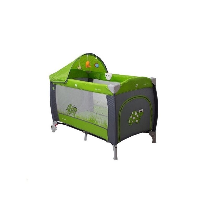 Coto Baby - Patut pliant cu doua nivele Samba Lux Cu sistem de leganare, 120x60 cm, Verde