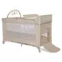 Patut pliabil Noemi Plus, 2 nivele cu accesorii, Fog Beige Star - 3