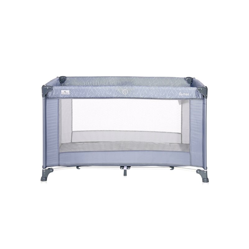 Lorelli - Patut pliant cu un nivel Torino, 120x60 cm, Albastru/Gri