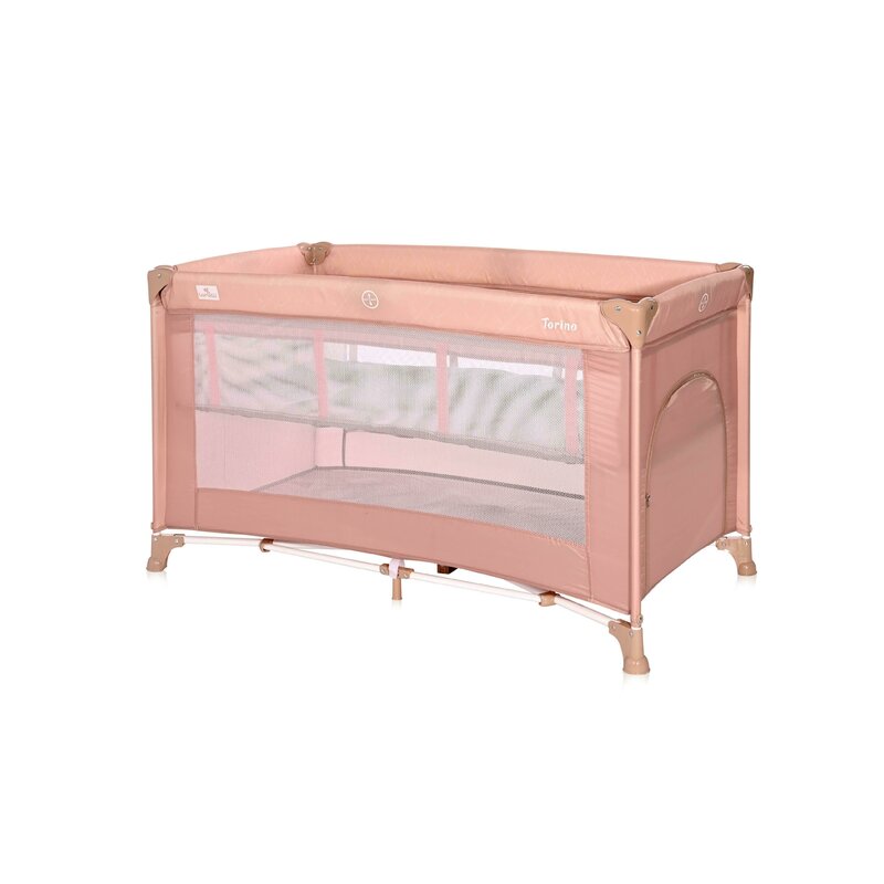 Lorelli - Patut pliant cu doua nivele Torino Misty, 120x60 cm, Roz
