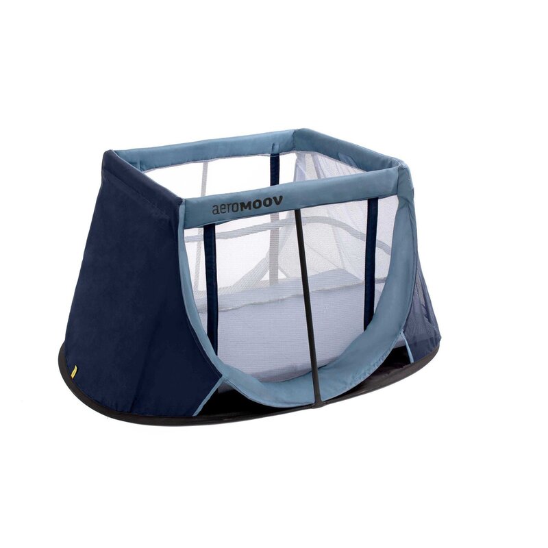Aeromoov - patut pliant cu doua nivele pop up , whale, 110x60 cm, albastru