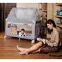 Patut pliant voiaj cu doua niveluri de inaltime, ultraportabil pentru copii   Daily Dolci Sogni  , usor de transportat, ideal pentru calatorii, material rezistent cu protectii laterale si saltea inclusa - 2