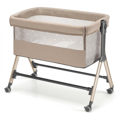 Patut, Sempreconte, co-sleeper 2 in 1, Cu laterala culisanta, Cu setare unghiulara, Cu roti, Reglabil in 8 pozitii pe inaltime, Bej