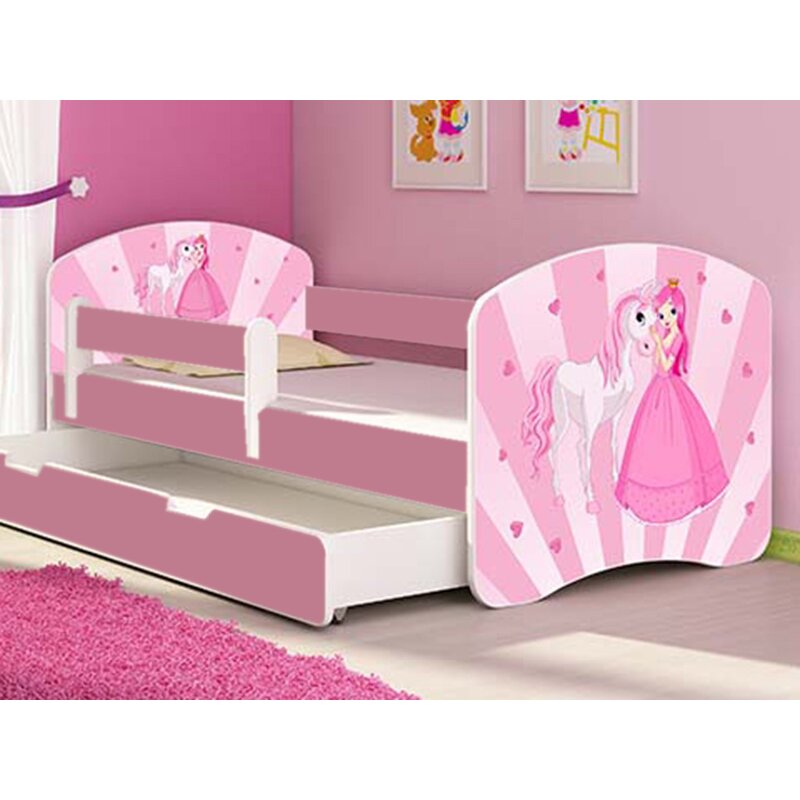 Mykids - patut tineret poney-princess cu sertar si saltea 140x70