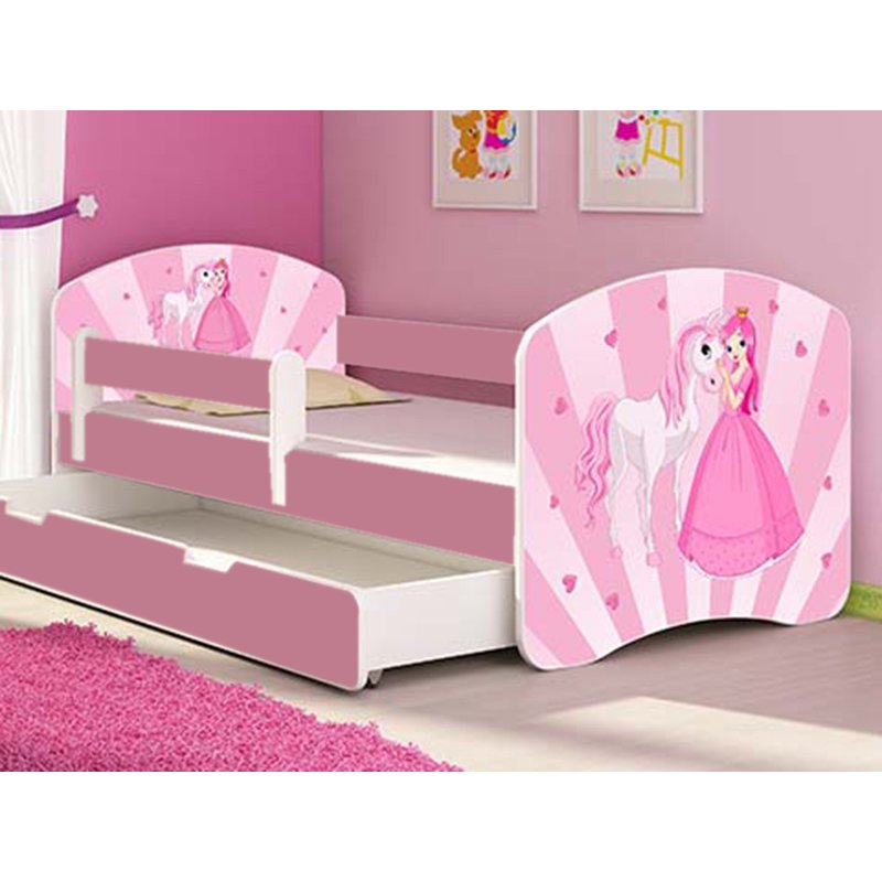 Mykids - patut tineret poney-princess cu sertar si saltea 160x80