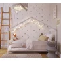 Patut tip casuta din lemn junior, 160x80 cm, Din lemn certificat FSC, Transformabil in casuta de joaca, Cu bariera de protectie, In stil scandinav, Alb, YappyKids, YappyHytte Bed - 2