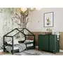 Patut tip casuta din lemn junior, 160x80 cm, Din lemn certificat FSC, Transformabil in casuta de joaca, Cu bariera de protectie, In stil scandinav, Verde, YappyKids, YappyHytte Bed - 6