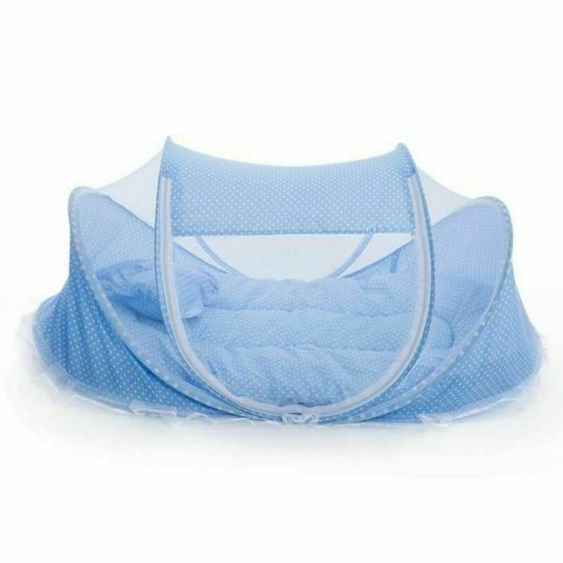 Patut voiaj pliabil bebe cu protectie impotriva tantarilor happy baby blue