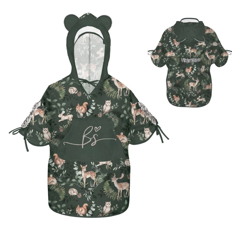 Pelerina de Ploaie pentru Copii, Poncho pentru ploaie 1,5-8 ani , Animals Garden Dark