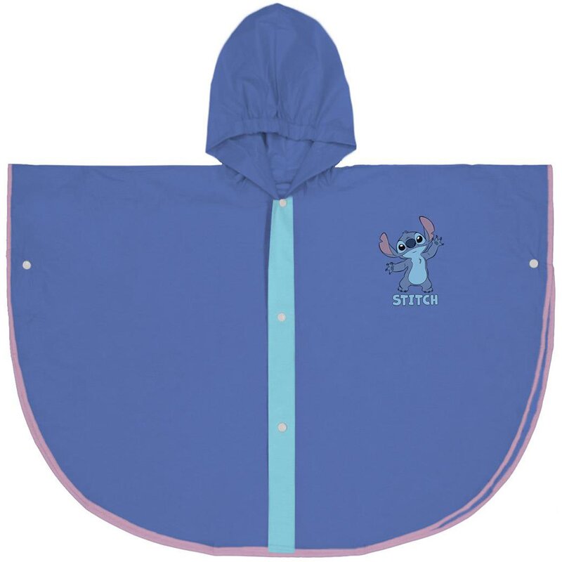 Pelerina de ploaie tip poncho, Stitch, Albastru, 5 - 6 ani