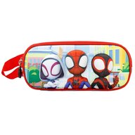 Penar 3D Spiderman Traffic cu 2 compartimente, 22x9.5x8 cm