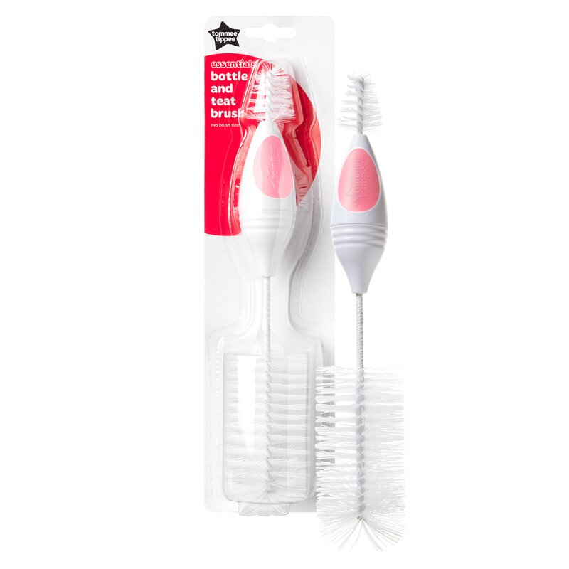 Tommee tippee - perie essentials pentru biberon si tetina, roz