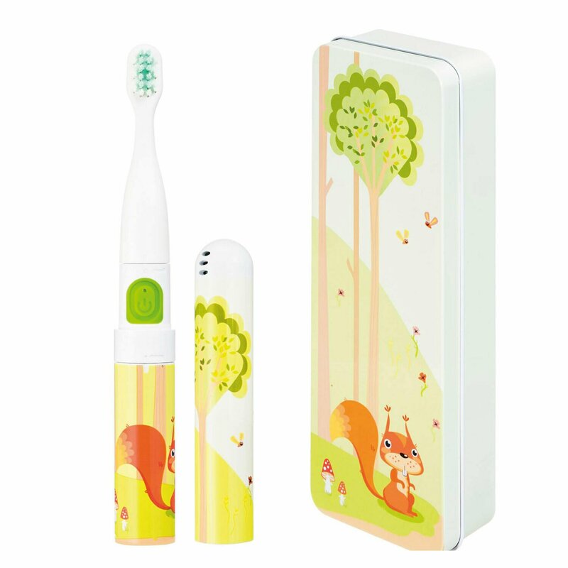 Vitammy - periuta de dinti electrica smile, pentru copii 3 +, cutie travel, animatie veverita, alb/vernil, tb8041w