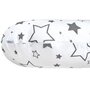 Perna alaptare, New Baby, Stelute, Cu husa detasabila, Din bumbac, 125x16 cm, Gri - 3