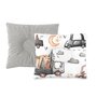 Perna bebelus, MimiNu, Profilata, Cu doua fete, Cu functie anti-soc, Pufoasa, Din catifea si bumbac, Materiale certificate Oeko Tex Standard 100, 23x26 cm, Velvet Cars Grey - 1