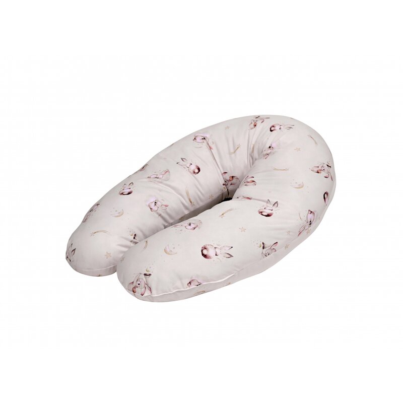 Lorelli - perna pentru alaptat , bunnies , 190 cm din bumbac, bej