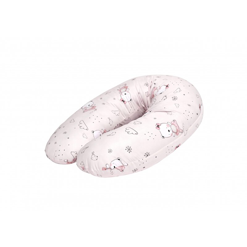 Lorelli - perna pentru alaptat , ballerina bear , 190 cm din bumbac, roz