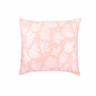 Somnart - Perna SOMNART, 60x60 cm, umplutura pene 90%, puf 10%, bumbac 100%, model floral roz