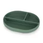 Farfurie compartimentata, Petite&Mars, Take&Match, Ovala, Cu ventuza si 3 compartimente, Silicon, Fara BPA, 630 ml, 6 luni+, Verde - 1
