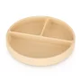 Farfurie compartimentata, Petite&Mars, Take&Match, Rotunda, Cu ventuza si 3 compartimente, Silicon, Fara BPA, 500 ml, 6 luni+, Bej - 1