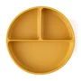Farfurie compartimentata, Petite&Mars, Take&Match, Rotunda, Cu ventuza si 3 compartimente, Silicon, Fara BPA, 500 ml, 6 luni+, Galben - 2