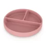 Farfurie compartimentata, Petite&Mars, Take&Match, Rotunda, Cu ventuza si 3 compartimente, Silicon, Fara BPA, 500 ml, 6 luni+, Roz