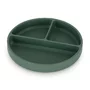 Farfurie compartimentata, Petite&Mars, Take&Match, Rotunda, Cu ventuza si 3 compartimente, Silicon, Fara BPA, 500 ml, 6 luni+, Verde