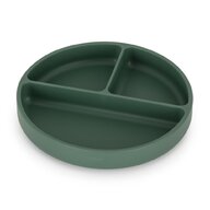 Petite&Mars - Farfurie compartimentata Take&Match, Rotunda, Cu ventuza si 3 compartimente, Silicon, Fara BPA, 500 ml, 6 luni+, Verde
