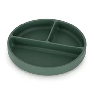 Farfurie compartimentata, Petite&Mars, Take&Match, Rotunda, Cu ventuza si 3 compartimente, Silicon, Fara BPA, 500 ml, 6 luni+, Verde