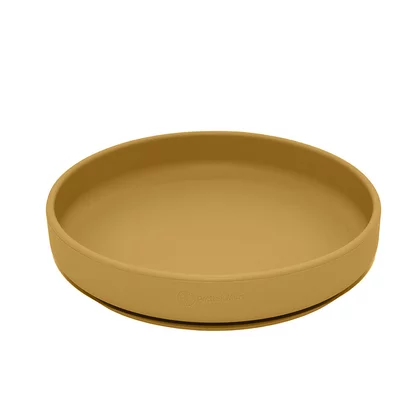 Farfurie, Petite&Mars, Take&Match, Din silicon, Cu ventuza, Fara BPA, 6 luni+, 400 ml, Ocru