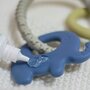 Jucarie dentitie, Petite&Mars Elefant, Din silicon fara BPA, Racire in frigider, Albastru - 4