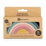 Jucarie pentru stivuire, Petite&Mars, Curcubeu, 14x7.5x5 cm, Silicon, Fara BPA, 6 piese, 12 luni+, Verde - 4