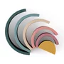 Jucarie pentru stivuire, Petite&Mars, Curcubeu, 14x7.5x5 cm, Silicon, Fara BPA, 6 piese, 12 luni+, Verde - 5