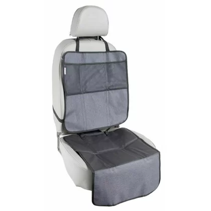 Protectie impermeabila, Petite&Mars, Pentru bancheta auto si spatar, Cu organizator, 3 in 1,  Savior, Gri
