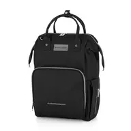 Rucsac pentru mamici, Petite&Mars, Cu 11 compartimente, Cu buzunare termice, Saltea de infasat inclusa, 30 x 42 x 15 cm, Jack, Black